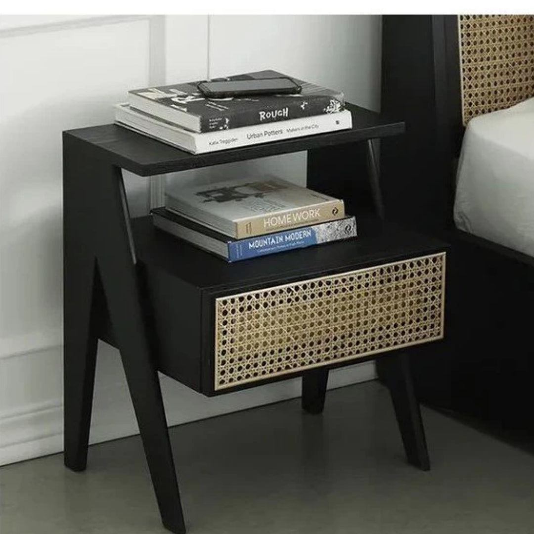 Nachttisch „Selena“ im skandinavischen Design aus Rattan – Nachttisch aus Rattan