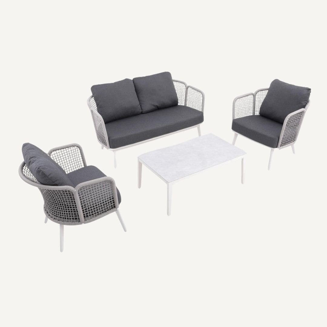 Terrassengarnitur mit Aluminiumgestell und Seil Parko|DIIIZ – Diiiz