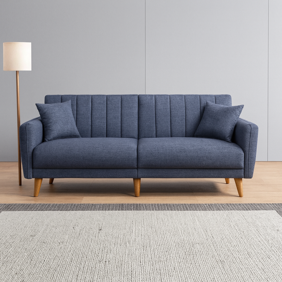 Aqua Dunkelblaues 3-Sitzer-Schlafsofa