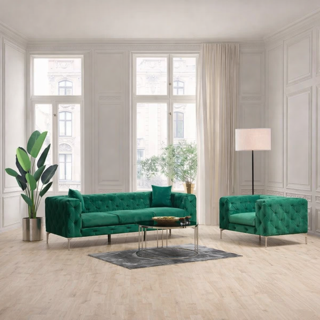 Como Green 3-Sitzer-Sofa