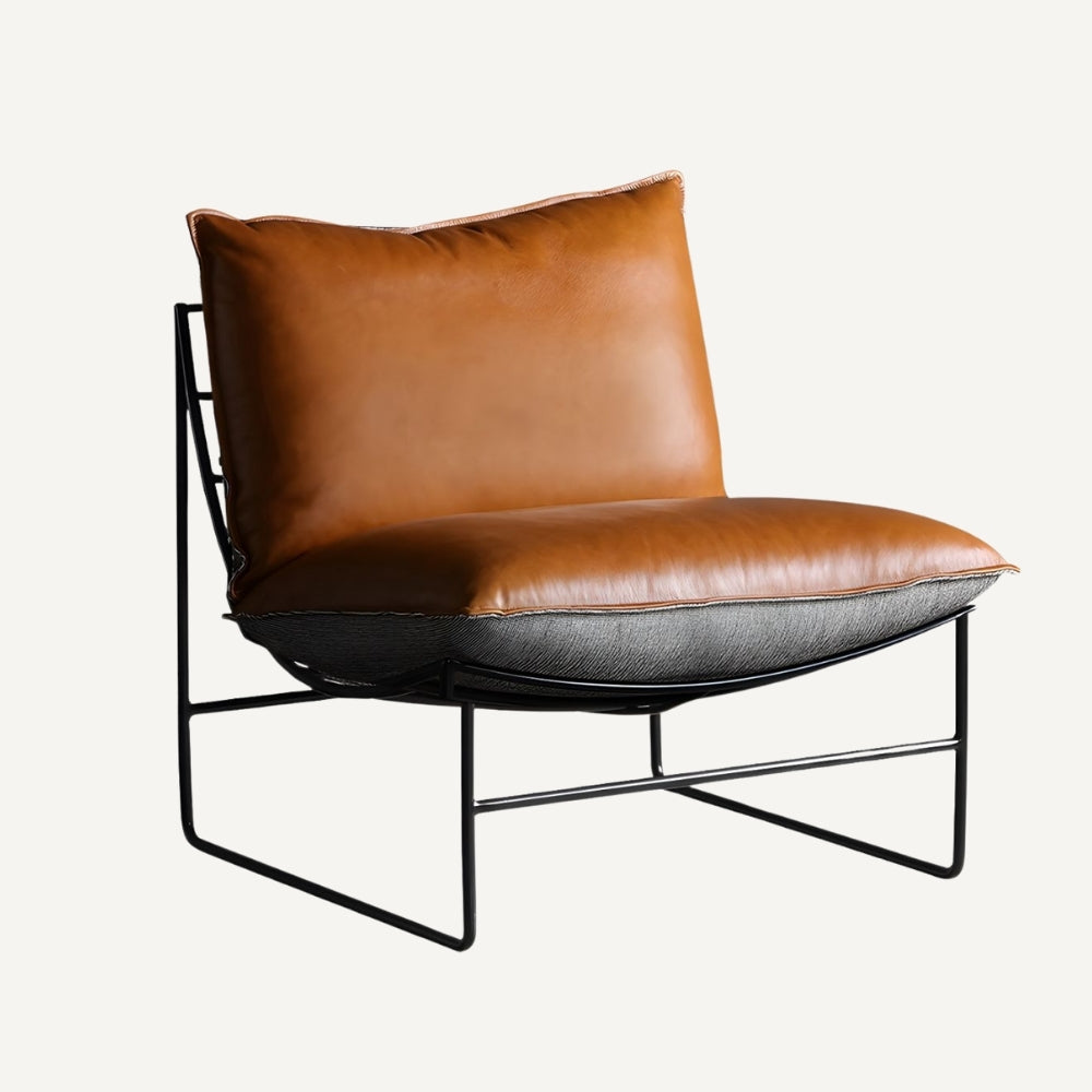 Lounge-Sessel mit Metallgestell und Lederpolsterung MANHATTAN von Diiiz