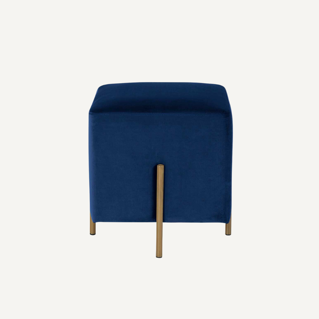 Modularer Samt-Sitzhocker „Riga“ mit Metallfuß – Outlet