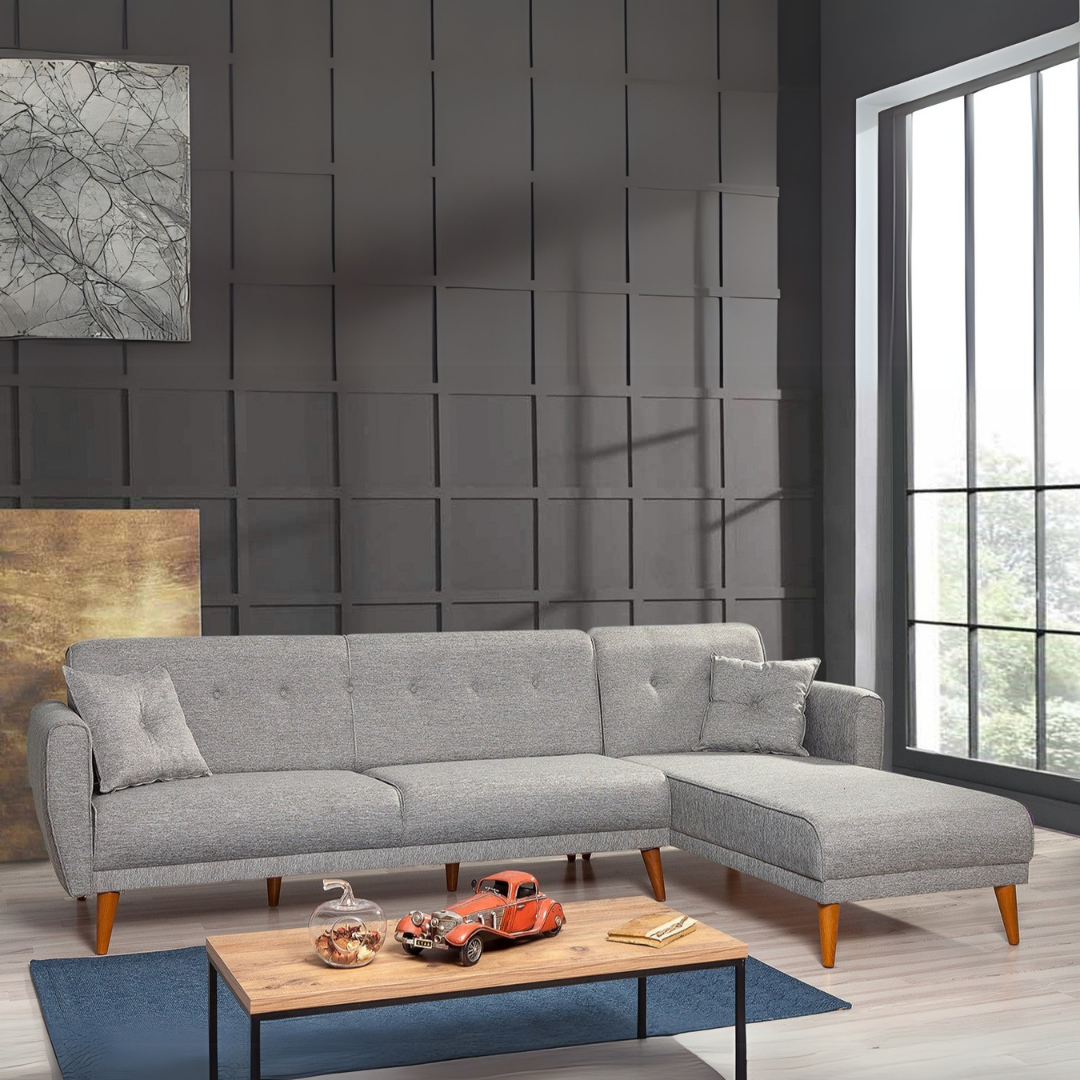 Aria Grey L-förmiges Schlafsofa