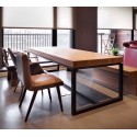 Camila table in solid wood and metal - design table | Diiiz