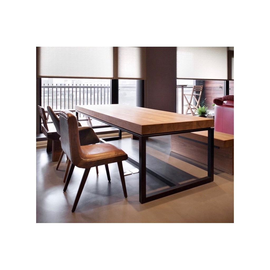 Solid Wood And Metal Table For Dining Room Or Horeca