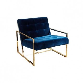 Fabric and velvet Lyon armchair- golden frame