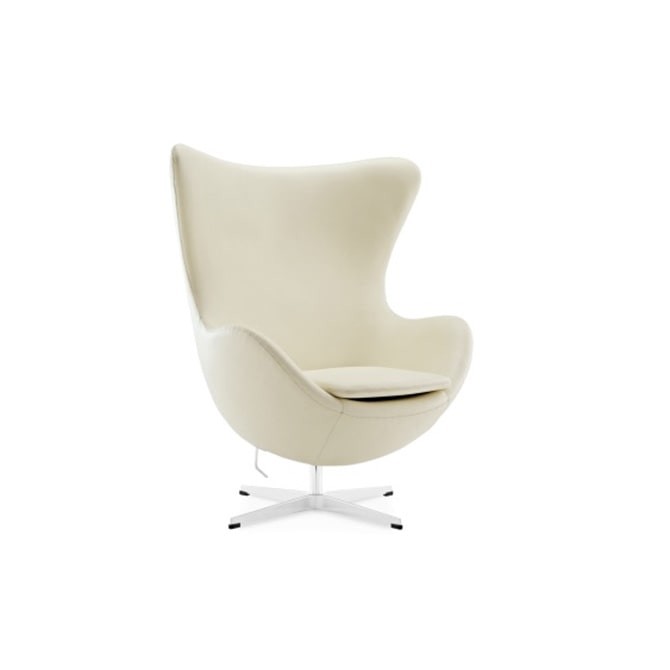 Egg Chair Co Replica, White Leather Egg Chair