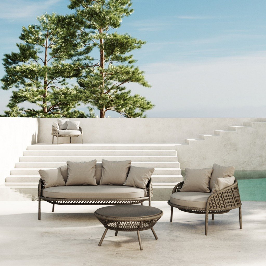 Industrieel wanhoop bevind zich Bondi garden lounge set in rattan – modern outdoor set | DIIIZ