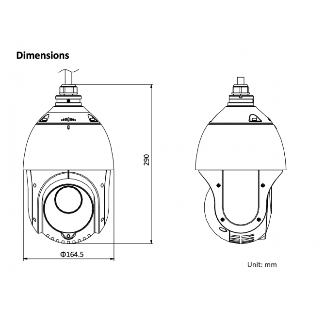 PTZ camera speed dome Hikvision DS-2DE4425IW-DE 4MP, zoom 25x, Darkfighter, 100m IR,