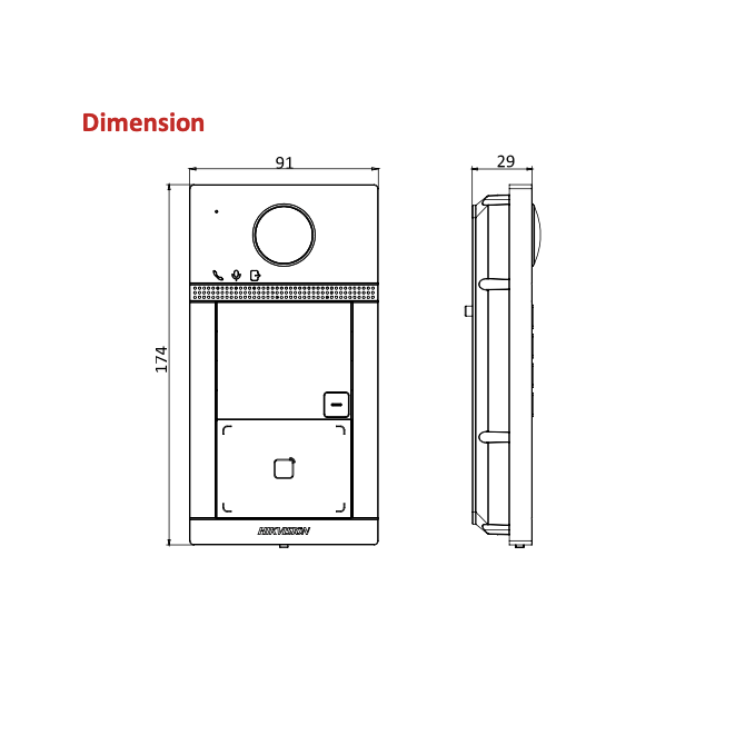 HIKVISION DS-KV8113-WME1 inbouw deurstation met 1 knop