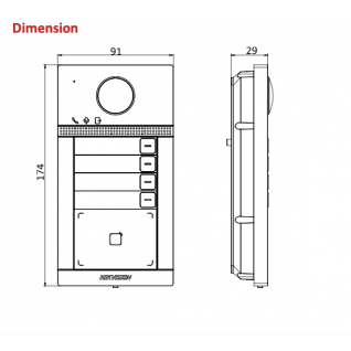 HIKVISION DS-KV8413-WME1 inbouw deurstation met 4 knoppen