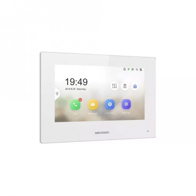 Two wire indoor stations white touch screen 7 inches HIKVISION DS-KH6320-WTE2-W