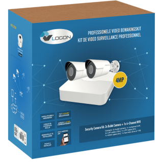 HIKVISION 2 security camera kit - 2 Bullet + 4MP - LVK300 - including NVR Recorder + HDD