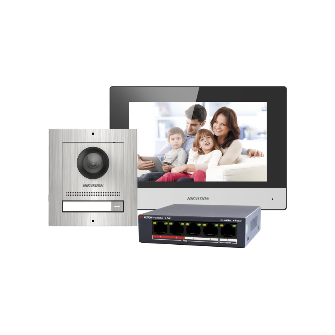 Kit Interphone IP vidéo en acier inoxydable non encastrable - HIKVISION (DSKIS602S)