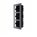 Boîtier de montage encastrable Hikvision -3 modules - pour interphone/vidéophone (DS-KD-ACF3)