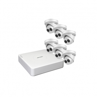 kit de 6 cameras de vidéosurveillance hikvision tourelle IP avec micro intégré (BD2-HIK001-T6U)