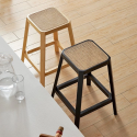 Square rattan and Cane counter stool