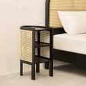 Daphne rattan and cane nightstand 