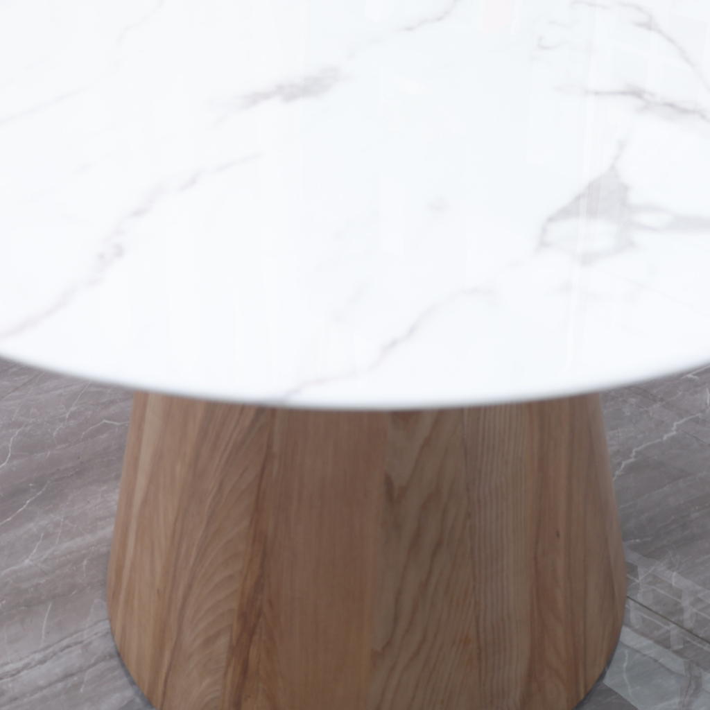 Table ronde en bois et marbre Massy