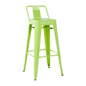 Set of 2 light green LIX bar stool with backrest - Outlet