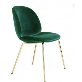 Bella green velvet chair with golden foot - Outlet | Diiiz