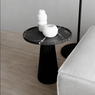 Naida black metal & Marble coffee table 