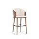 Alix Wooden stool with curved backrest