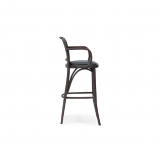 Amber Bar stool with cane backrest and armrests