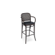 Amber Bar stool with cane backrest and armrests