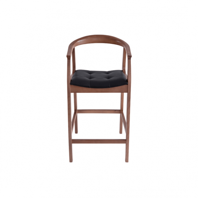 Aromatics Wooden stool with leather seat