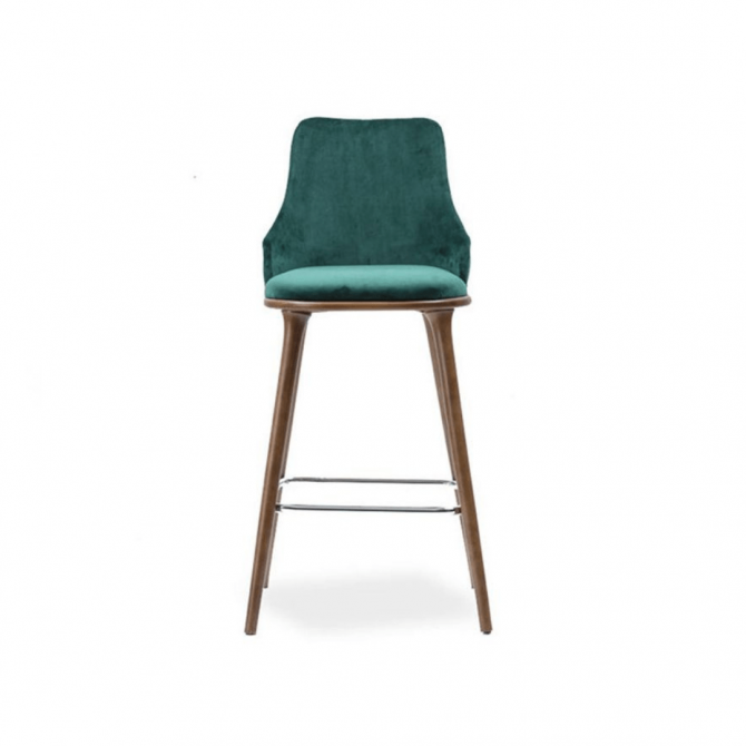Azzura Bar stool with upholstered backrest