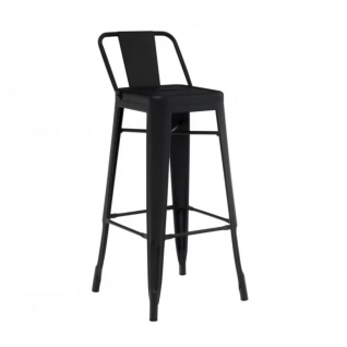 Set of 2 Lix stools with backrest, black, 75 cm - Outlet