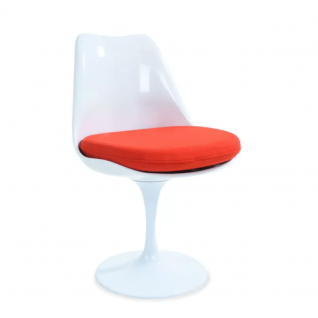 Chaise pivotante Tulipe Blanc/Rouge - Outlet