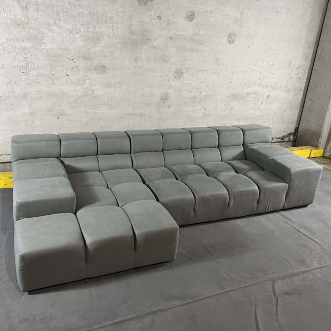 Tully Grey Sofa Straight Meridian and Long Angle -Outlet