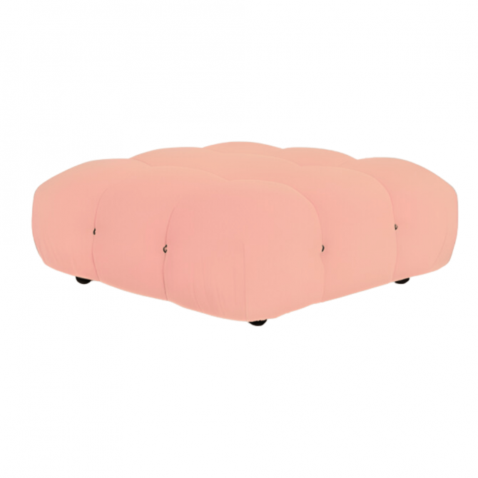Camelia footrest Pink curly wool - Outlet