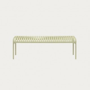 Green Metal garden bench 3-seater 160cm Bloom