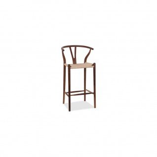 Wishbone barkruk walnoot en rotan - Outlet