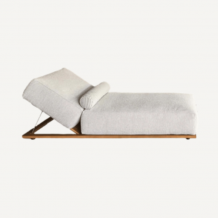 Bain de soleil en bois avec coussin rembourré Brillo