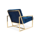 Fabric and velvet Lyon armchair- golden frame