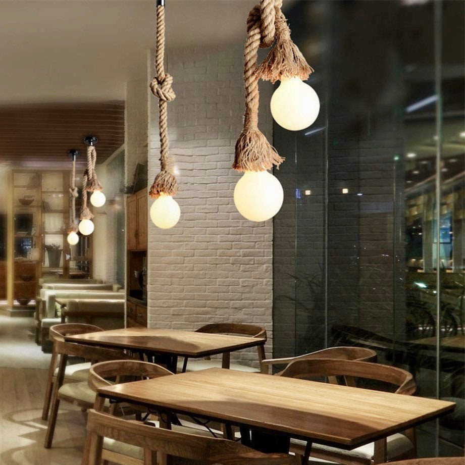 Rope pendant light