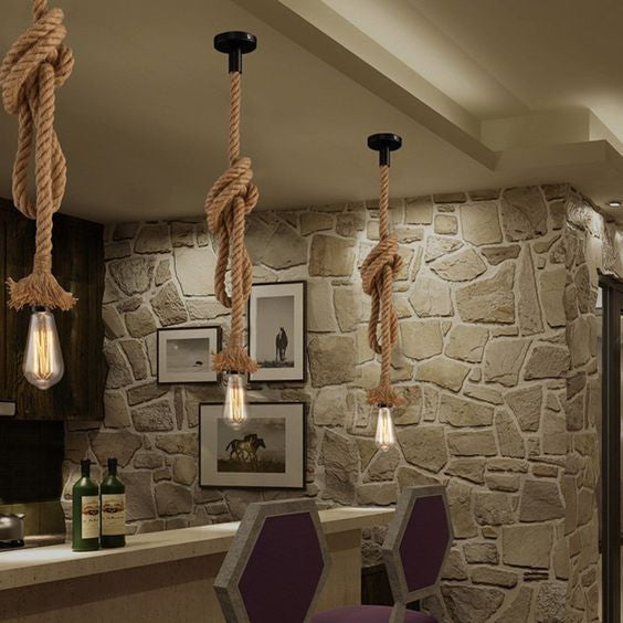 Rope pendant light
