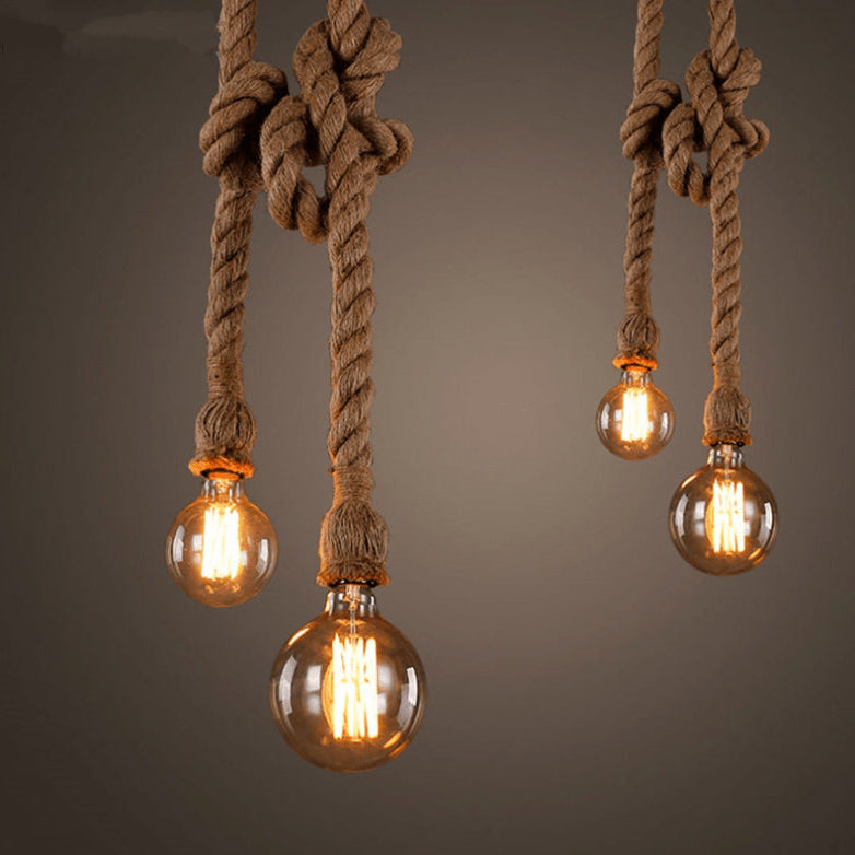 Rope pendant light