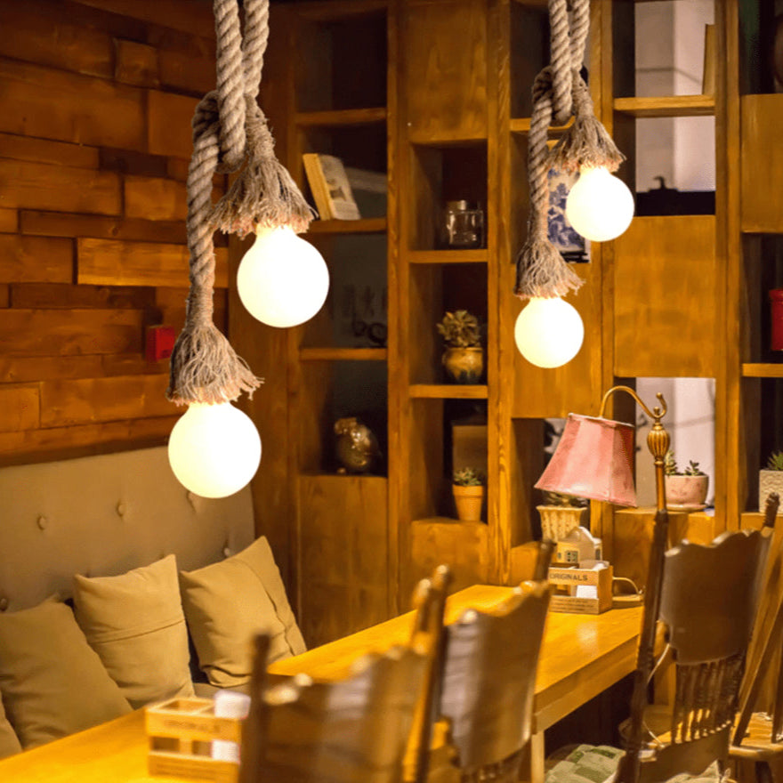 Rope pendant light