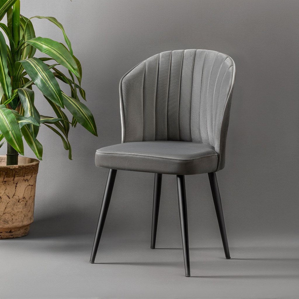 Set of 4 Rubi Polyester Dining Chairs in Grey and Black – product image 1