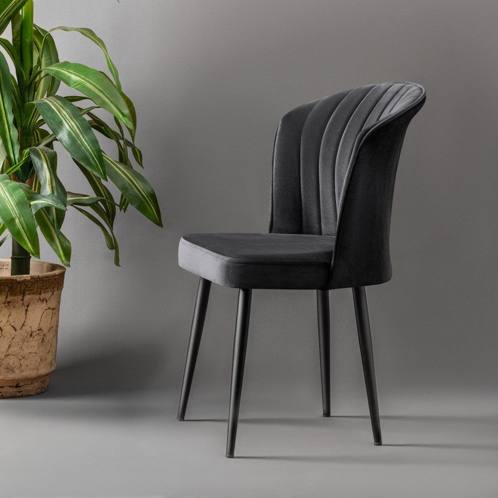 Set of 4 Rubi Polyester Dining Chairs in Black – product image 2