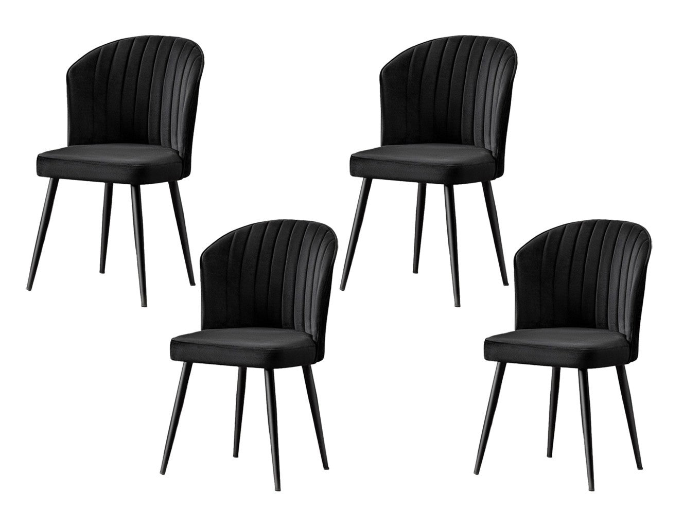 Set of 4 Rubi Polyester Dining Chairs in Black – product image 6