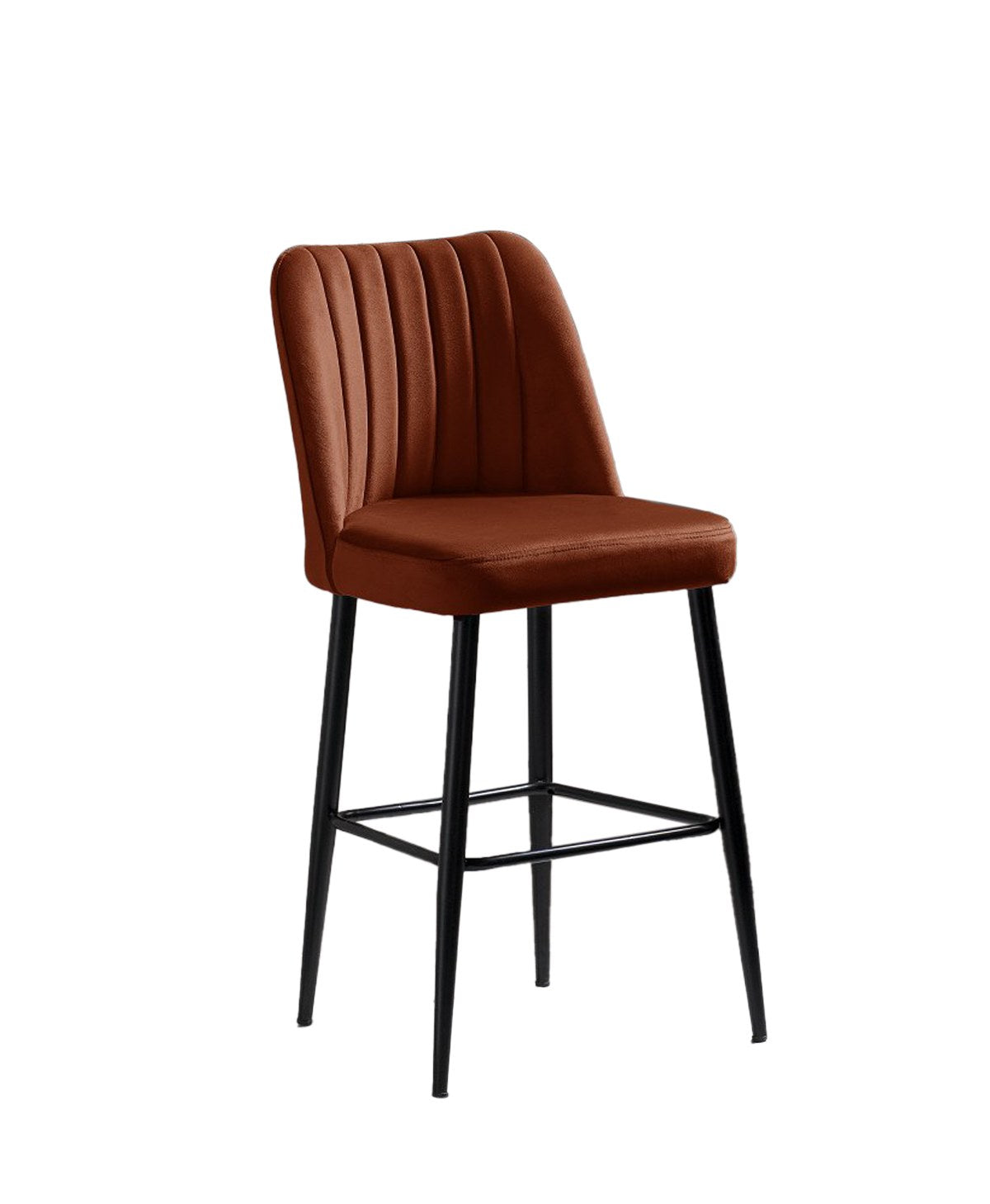 Set of 4 Vento Polyester Bar Stools in Tile Red and Black – product image 3