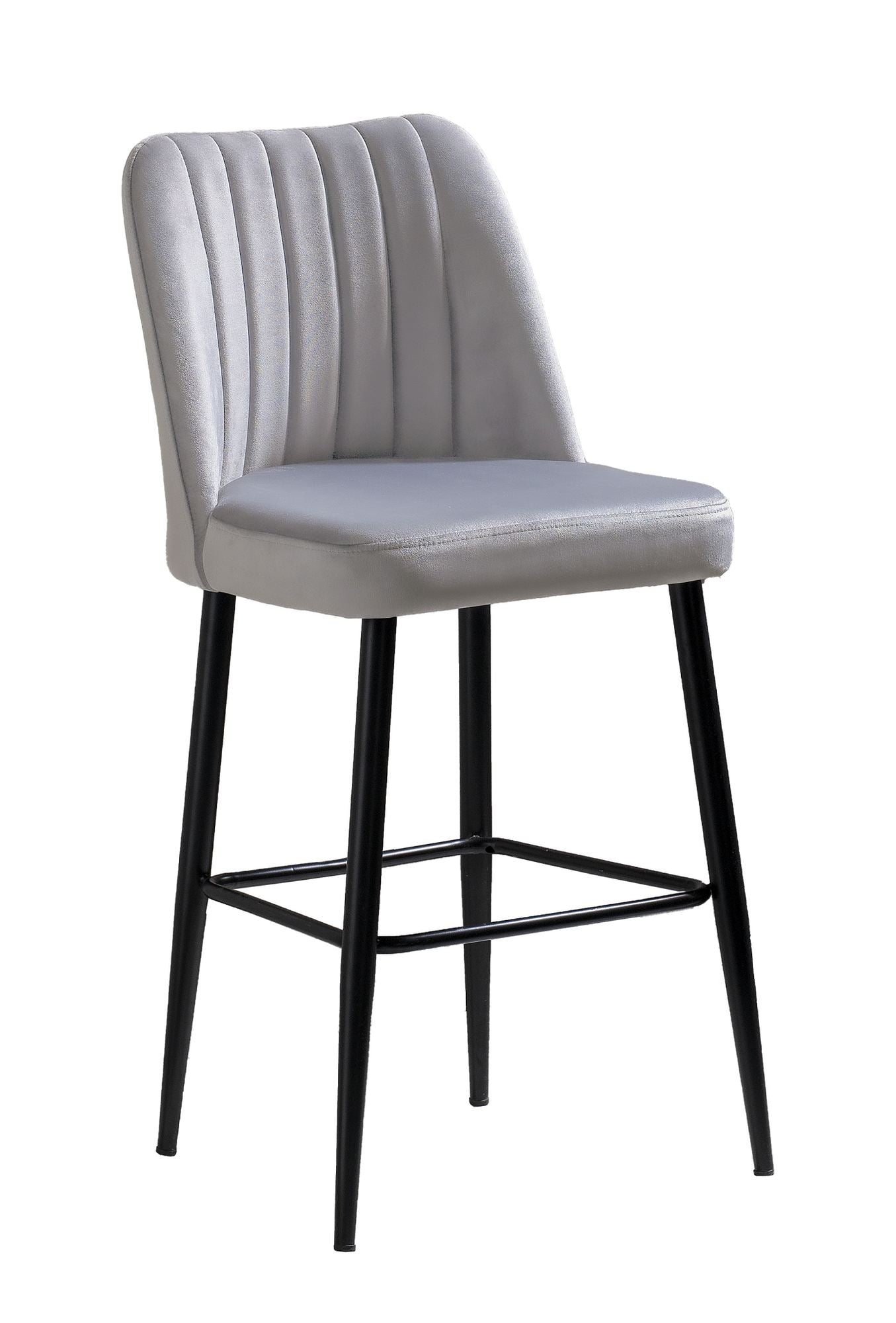 Set of 4 Vento Polyester Bar Stools in Cream and Black – product image 2