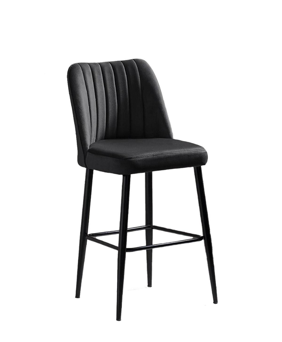 Set of 4 Vento Polyester Bar Stools in Black – product image 3