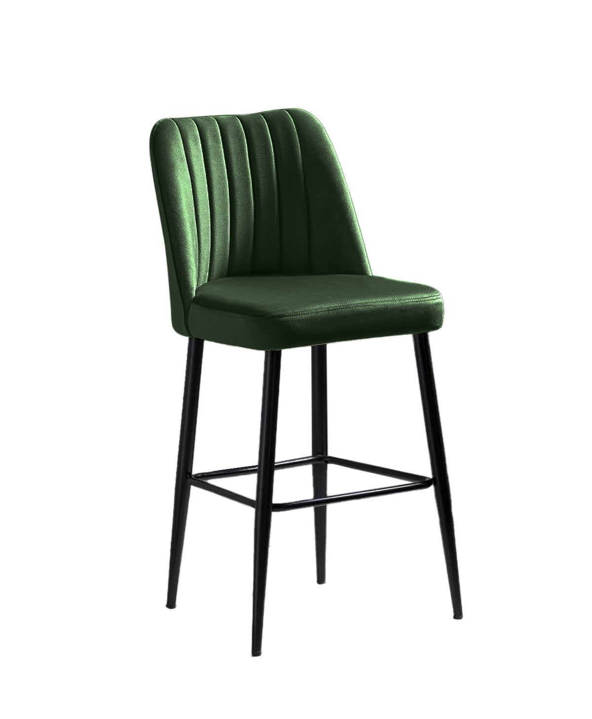 Set of 4 Vento Polyester Bar Stools in Green and Black – product image 3